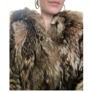 Vintage brown multi Fur Coat